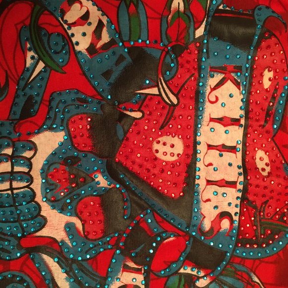 RARE FIND! gorgeous vintage brand new, Ed HARDY dress with graphics and crystals - Picture 11 of 15